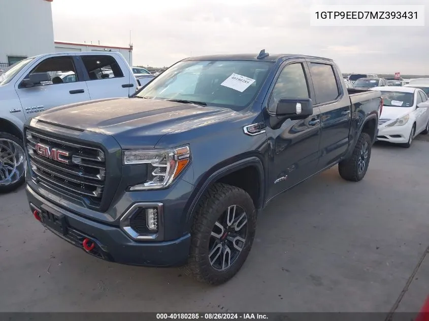 2021 GMC Sierra 1500 4Wd Short Box At4 VIN: 1GTP9EED7MZ393431 Lot: 40180285