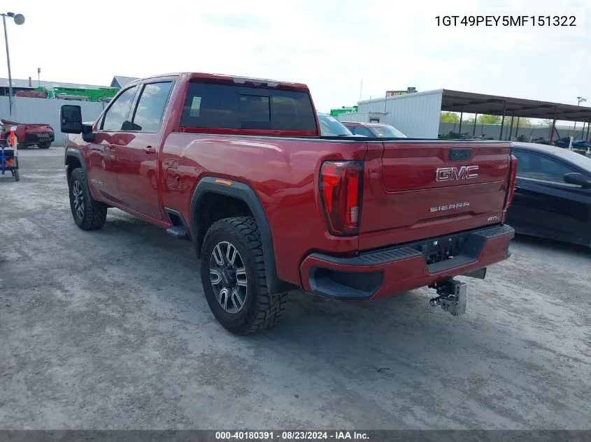 1GT49PEY5MF151322 2021 GMC Sierra 2500Hd 4Wd Standard Bed At4