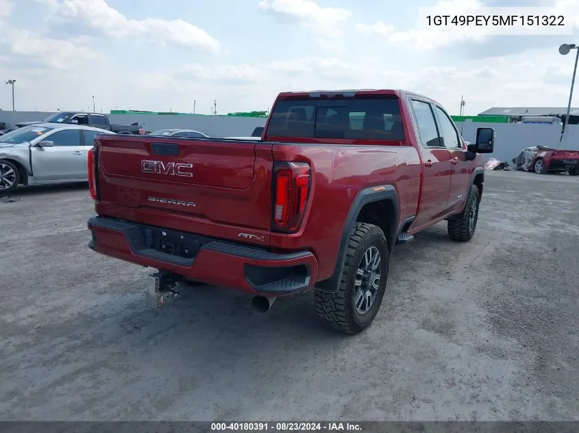 1GT49PEY5MF151322 2021 GMC Sierra 2500Hd 4Wd Standard Bed At4