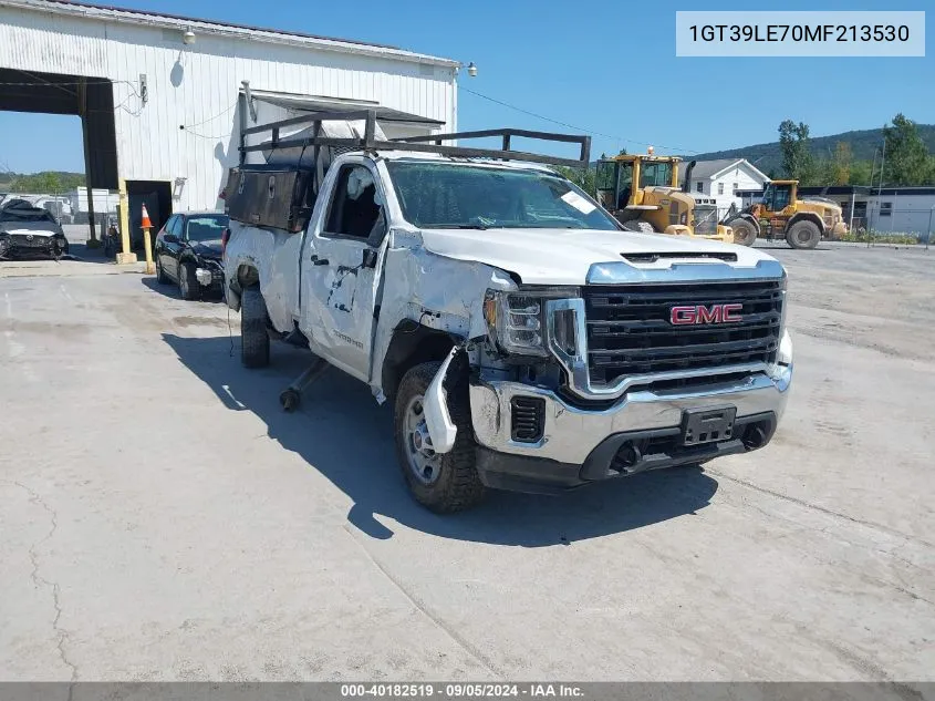 2021 GMC Sierra 2500Hd 4Wd Regular Cab Long Bed VIN: 1GT39LE70MF213530 Lot: 40182519