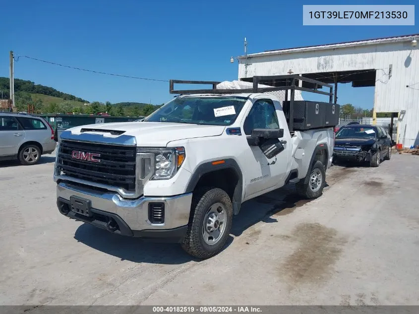 2021 GMC Sierra 2500Hd 4Wd Regular Cab Long Bed VIN: 1GT39LE70MF213530 Lot: 40182519