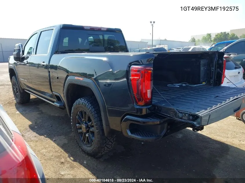 2021 GMC Sierra 2500Hd 4Wd Standard Bed Denali VIN: 1GT49REY3MF192575 Lot: 40184618