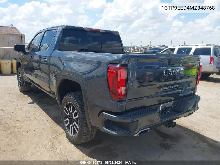 2021 GMC Sierra 1500 4Wd Short Box At4 VIN: 1GTP9EED4MZ348768 Lot: 40190373