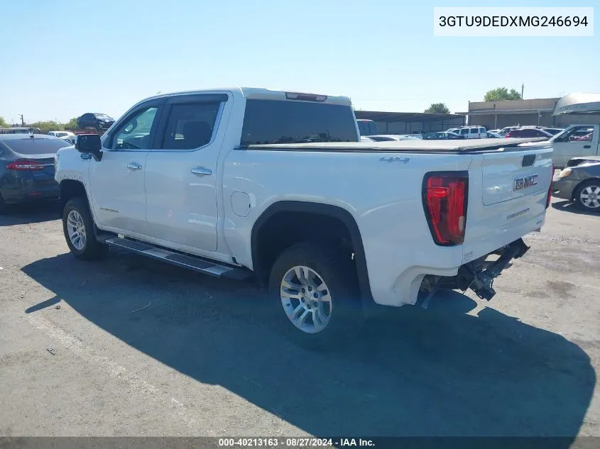 2021 GMC Sierra 1500 4Wd Short Box Slt VIN: 3GTU9DEDXMG246694 Lot: 40213163