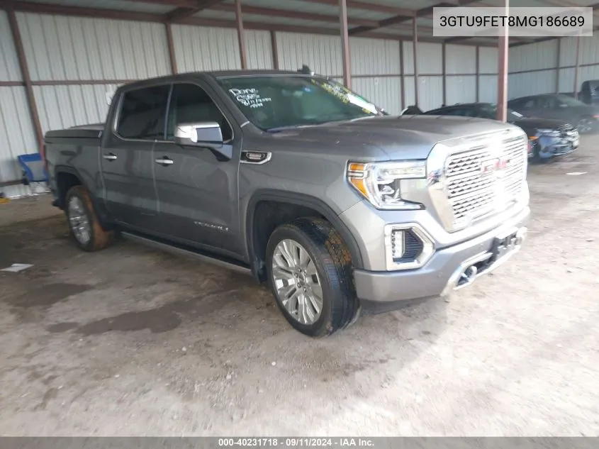 2021 GMC Sierra 1500 K1500 Denali VIN: 3GTU9FET8MG186689 Lot: 40231718