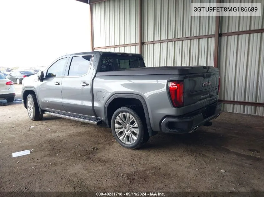 2021 GMC Sierra 1500 K1500 Denali VIN: 3GTU9FET8MG186689 Lot: 40231718