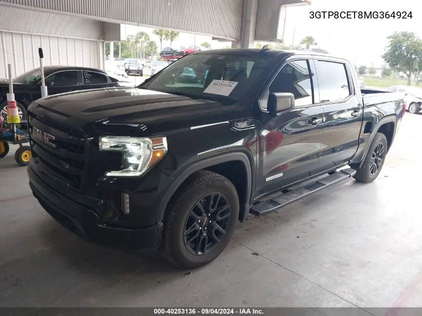 2021 GMC Sierra 1500 C1500 Elevation VIN: 3GTP8CET8MG364924 Lot: 40253136