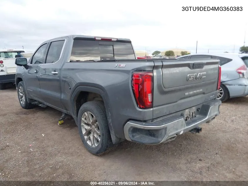 2021 GMC Sierra 1500 K1500 Slt VIN: 3GTU9DED4MG360383 Lot: 40256321