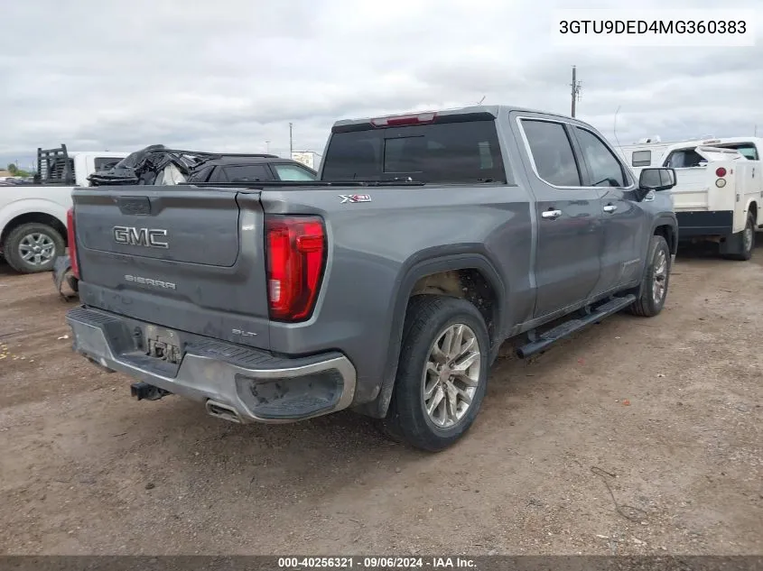 2021 GMC Sierra 1500 K1500 Slt VIN: 3GTU9DED4MG360383 Lot: 40256321