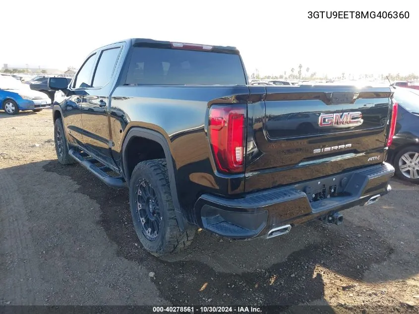 2021 GMC Sierra 1500 4Wd Short Box At4 VIN: 3GTU9EET8MG406360 Lot: 40278561