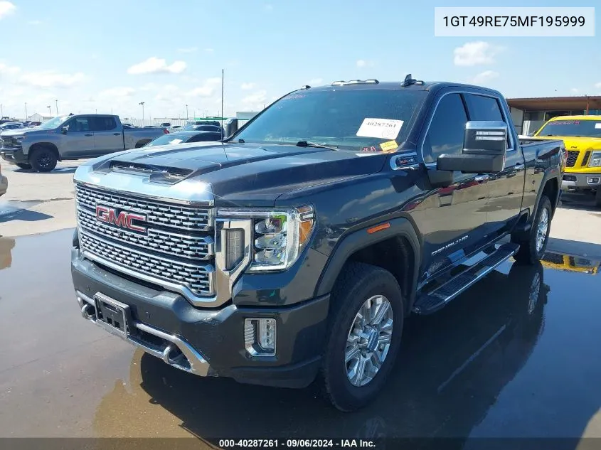 2021 GMC Sierra 2500Hd VIN: 1GT49RE75MF195999 Lot: 40287261