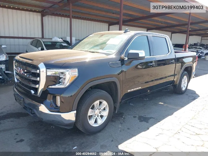 2021 GMC Sierra 1500 K1500 Sle VIN: 3GTP9BEK0MG199403 Lot: 40514172