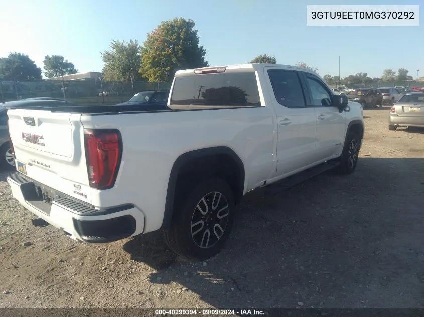 2021 GMC Sierra 1500 4Wd Standard Box At4 VIN: 3GTU9EET0MG370292 Lot: 40299394