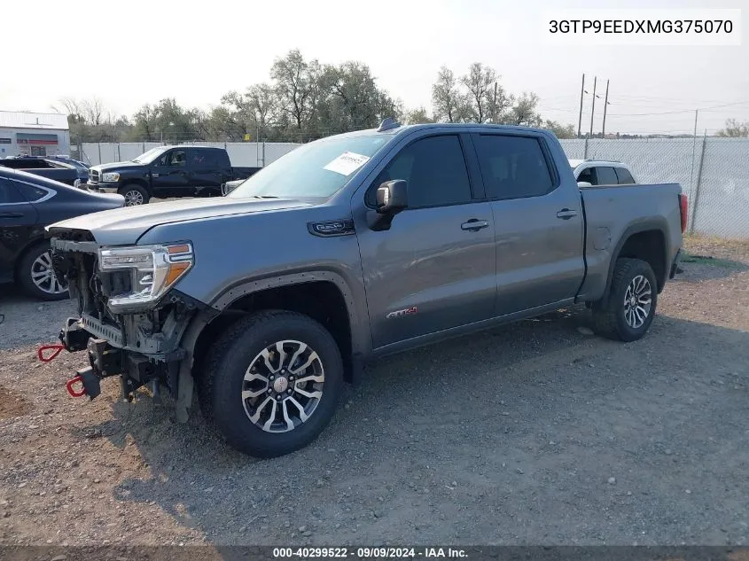 2021 GMC Sierra 1500 4Wd Short Box At4 VIN: 3GTP9EEDXMG375070 Lot: 40299522