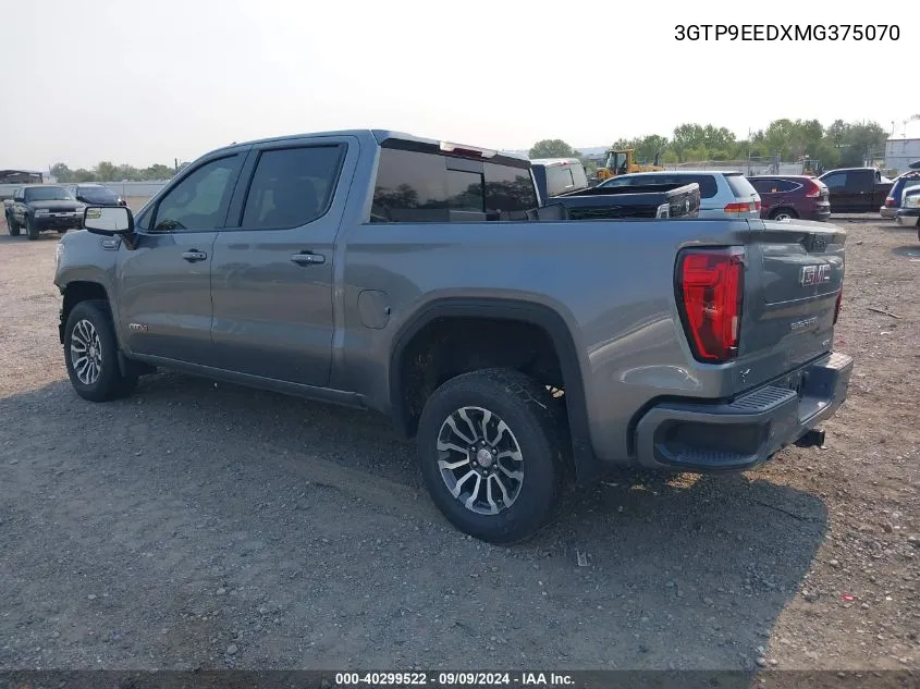 2021 GMC Sierra 1500 4Wd Short Box At4 VIN: 3GTP9EEDXMG375070 Lot: 40299522