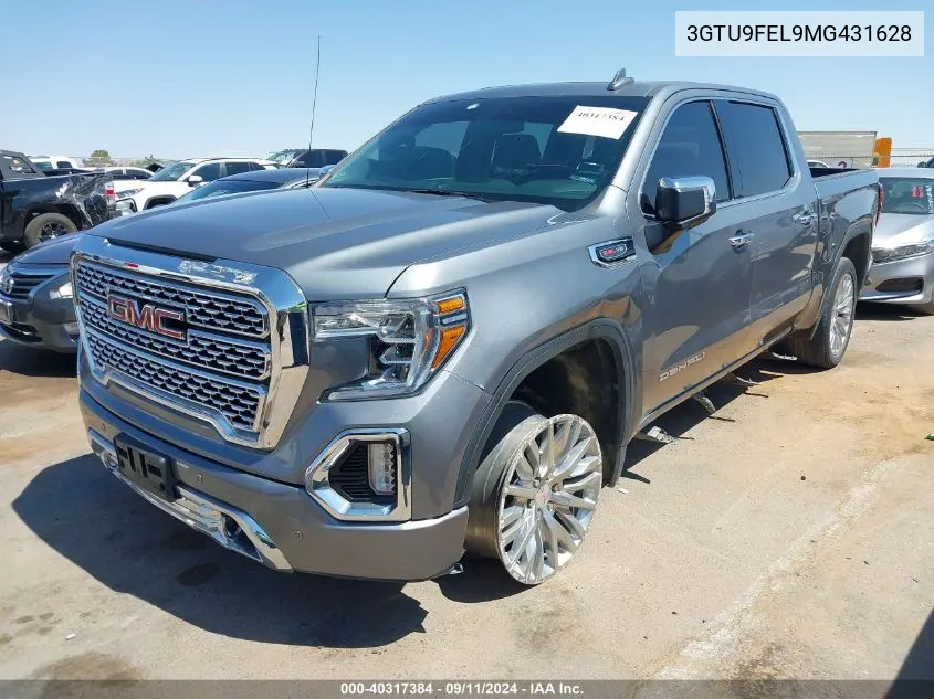 2021 GMC Sierra 1500 VIN: 3GTU9FEL9MG431628 Lot: 40317384