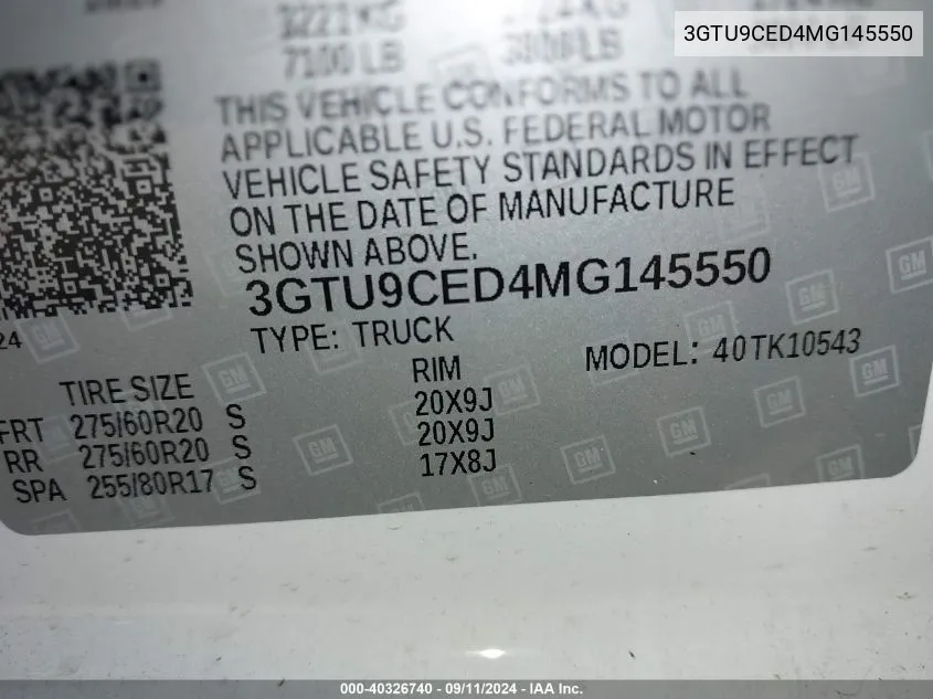 3GTU9CED4MG145550 2021 GMC Sierra 1500 4Wd Short Box Elevation