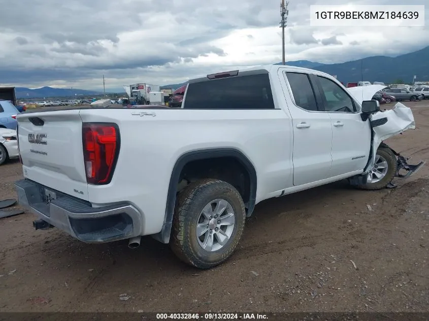 2021 GMC Sierra K1500 Sle VIN: 1GTR9BEK8MZ184639 Lot: 40332846