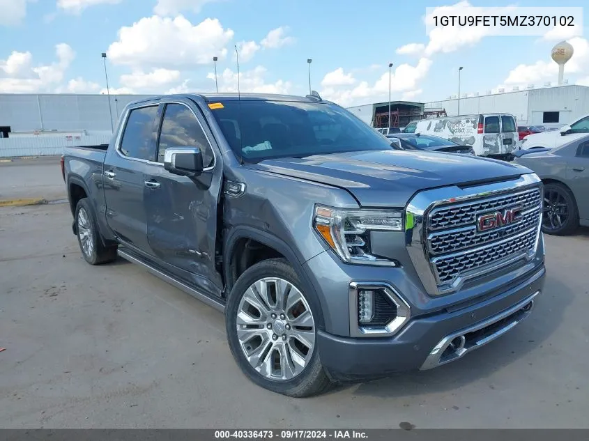 2021 GMC Sierra 1500 4Wd Short Box Denali VIN: 1GTU9FET5MZ370102 Lot: 40336473