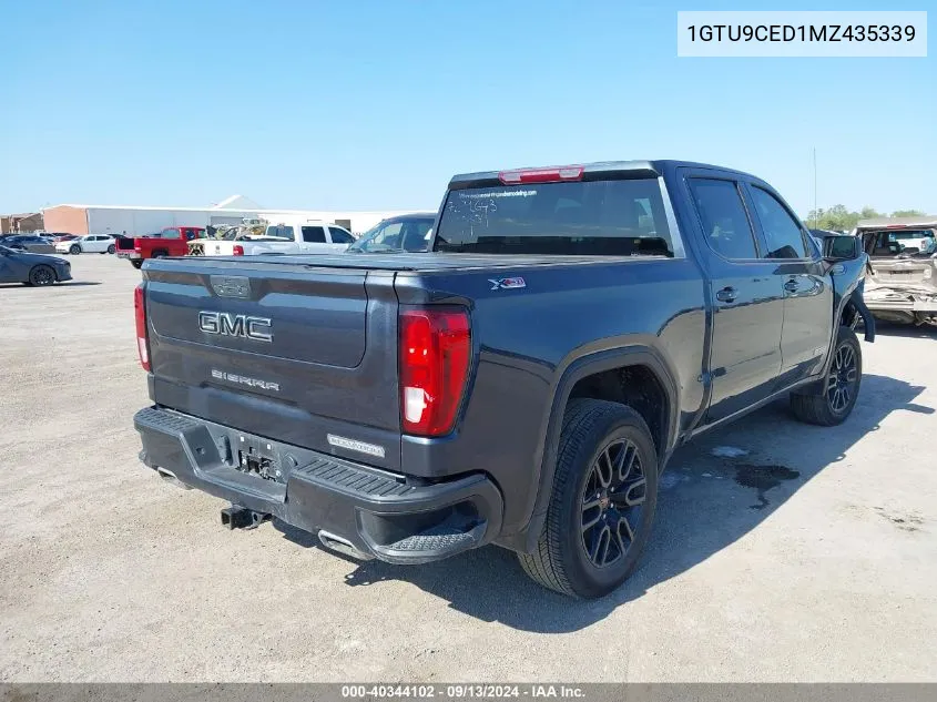 2021 GMC Sierra 1500 4Wd Short Box Elevation VIN: 1GTU9CED1MZ435339 Lot: 40344102