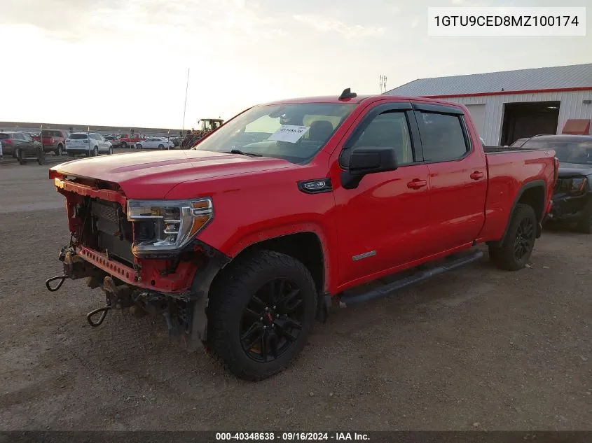 2021 GMC Sierra 1500 VIN: 1GTU9CED8MZ100174 Lot: 40348638