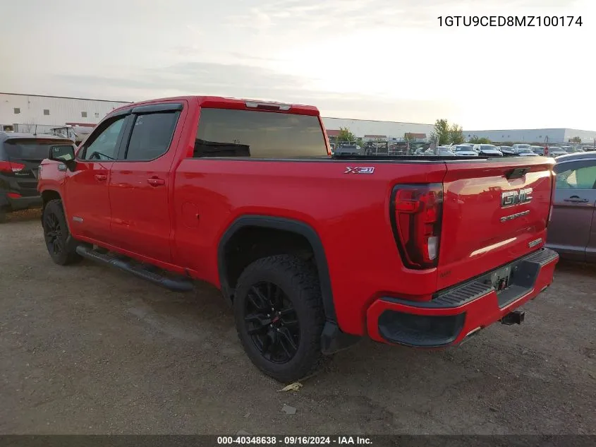 2021 GMC Sierra 1500 VIN: 1GTU9CED8MZ100174 Lot: 40348638