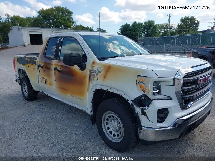 2021 GMC Sierra 1500 4Wd Double Cab Standard Box VIN: 1GTR9AEF6MZ171725 Lot: 40352751