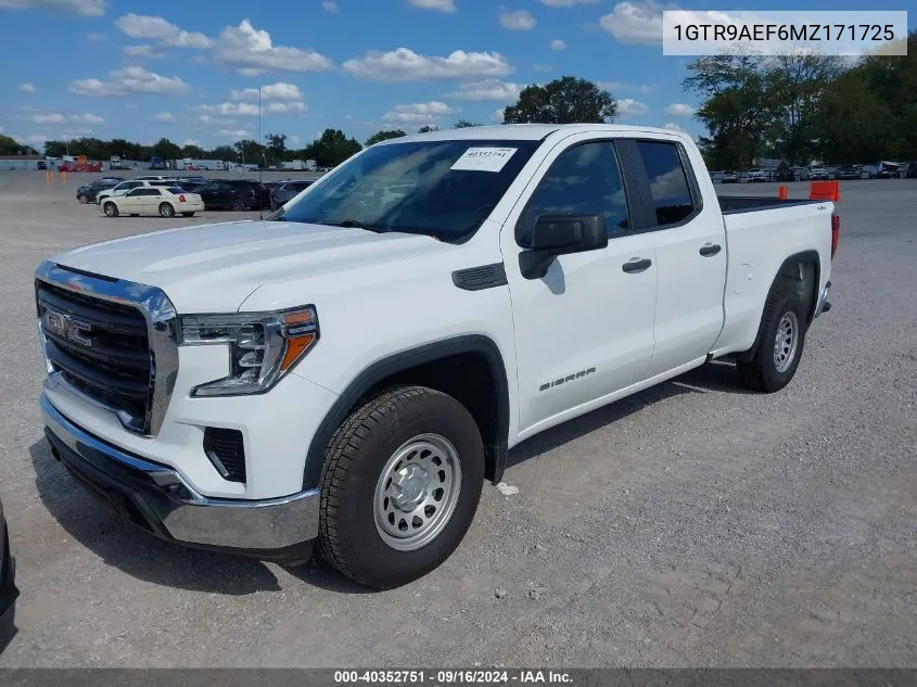 2021 GMC Sierra 1500 4Wd Double Cab Standard Box VIN: 1GTR9AEF6MZ171725 Lot: 40352751