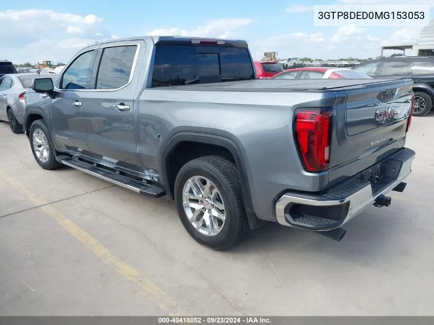 2021 GMC Sierra 1500 2Wd Short Box Slt VIN: 3GTP8DED0MG153053 Lot: 40418052