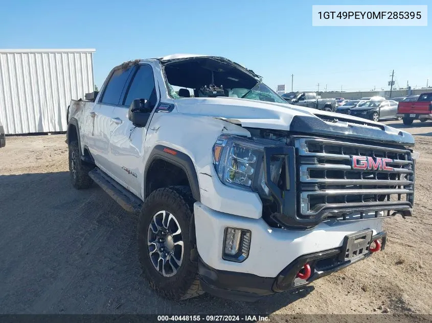 2021 GMC Sierra 2500Hd 4Wd Standard Bed At4 VIN: 1GT49PEY0MF285395 Lot: 40448155