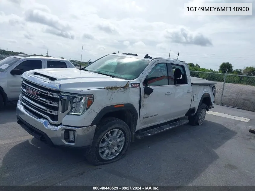 2021 GMC Sierra 2500Hd 4Wd Standard Bed Sle VIN: 1GT49MEY6MF148900 Lot: 40448529