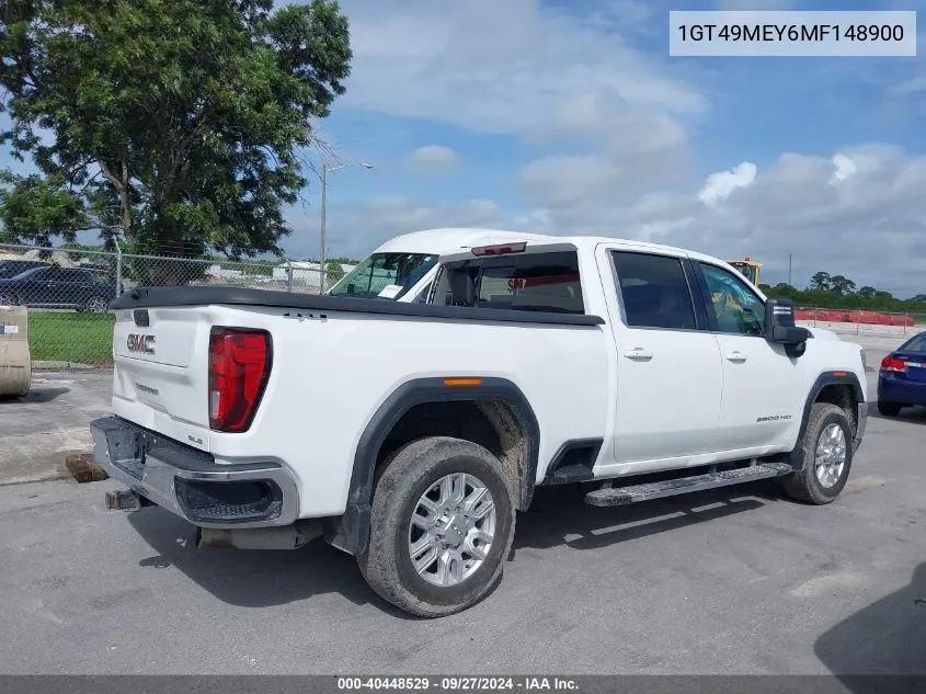 2021 GMC Sierra 2500Hd 4Wd Standard Bed Sle VIN: 1GT49MEY6MF148900 Lot: 40448529