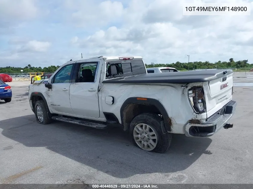 2021 GMC Sierra 2500Hd 4Wd Standard Bed Sle VIN: 1GT49MEY6MF148900 Lot: 40448529