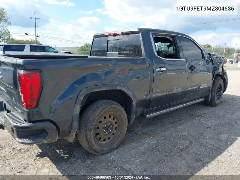 2021 GMC Sierra 1500 4Wd Short Box Denali VIN: 1GTU9FET9MZ304636 Lot: 40466589