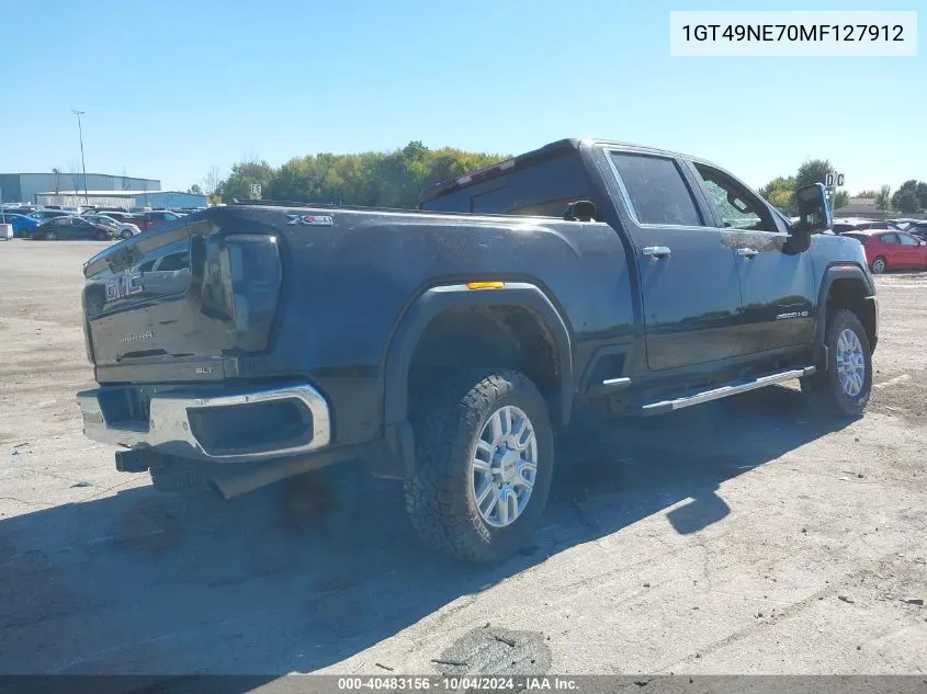 2021 GMC Sierra 2500Hd 4Wd Standard Bed Slt VIN: 1GT49NE70MF127912 Lot: 40483156