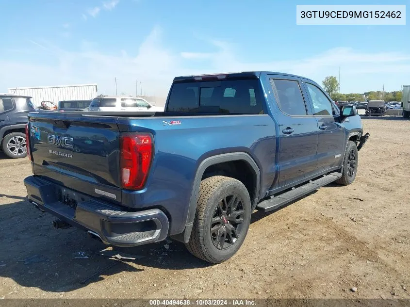 2021 GMC Sierra 1500 4Wd Short Box Elevation VIN: 3GTU9CED9MG152462 Lot: 40494638