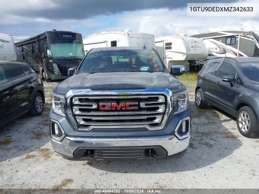 2021 GMC Sierra K1500 Slt VIN: 1GTU9DEDXMZ342633 Lot: 40494782