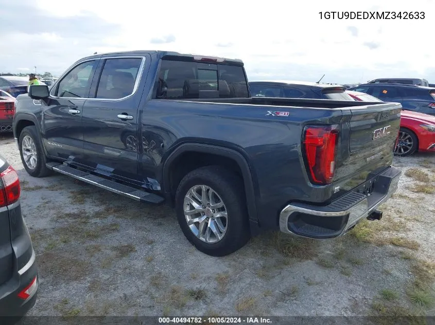 2021 GMC Sierra K1500 Slt VIN: 1GTU9DEDXMZ342633 Lot: 40494782