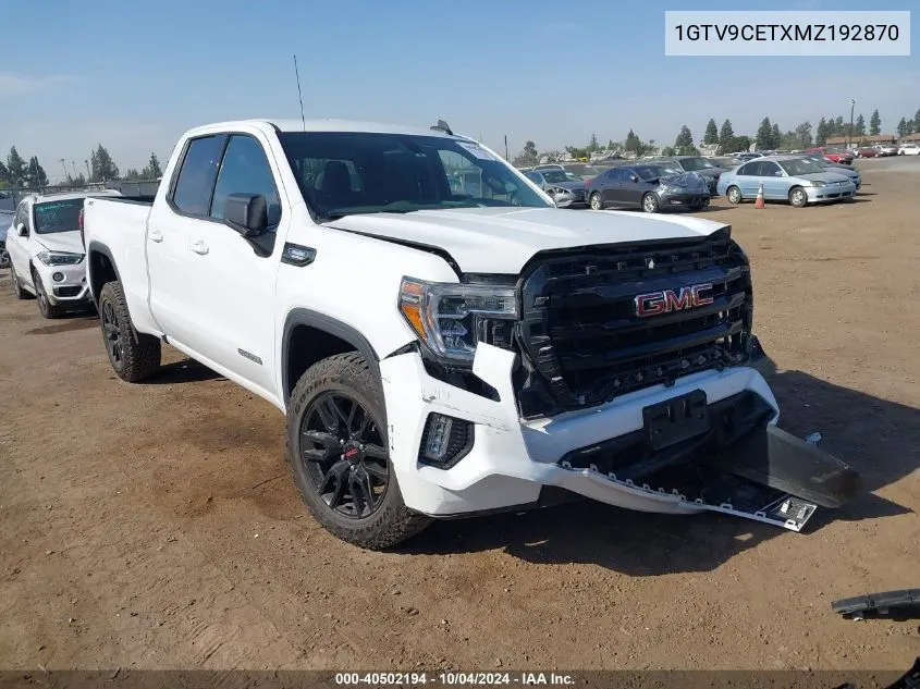 2021 GMC Sierra 1500 4Wd Standard Box Elevation VIN: 1GTV9CETXMZ192870 Lot: 40502194