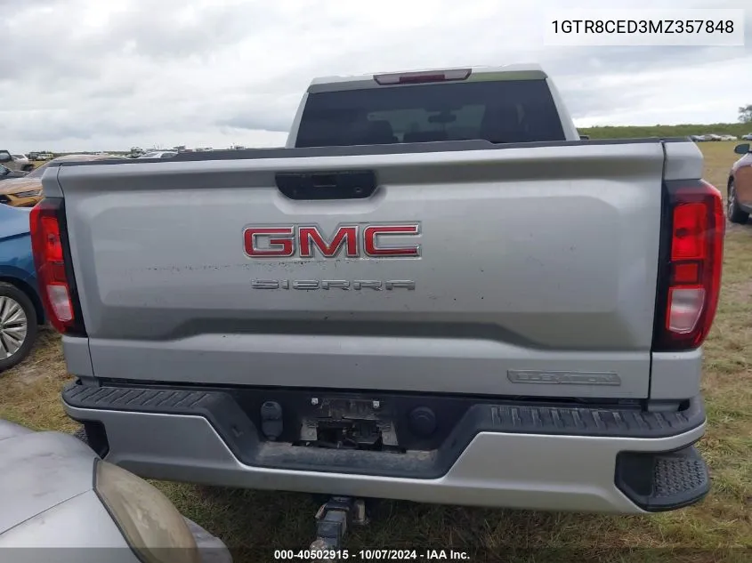 2021 GMC Sierra 1500 2Wd Standard Box Elevation VIN: 1GTR8CED3MZ357848 Lot: 40502915