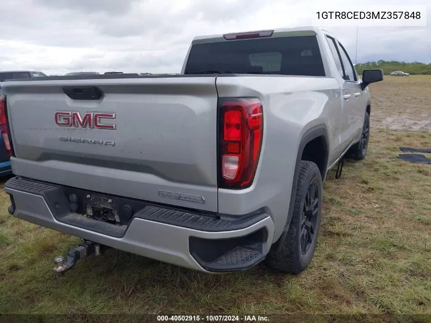 2021 GMC Sierra 1500 2Wd Standard Box Elevation VIN: 1GTR8CED3MZ357848 Lot: 40502915