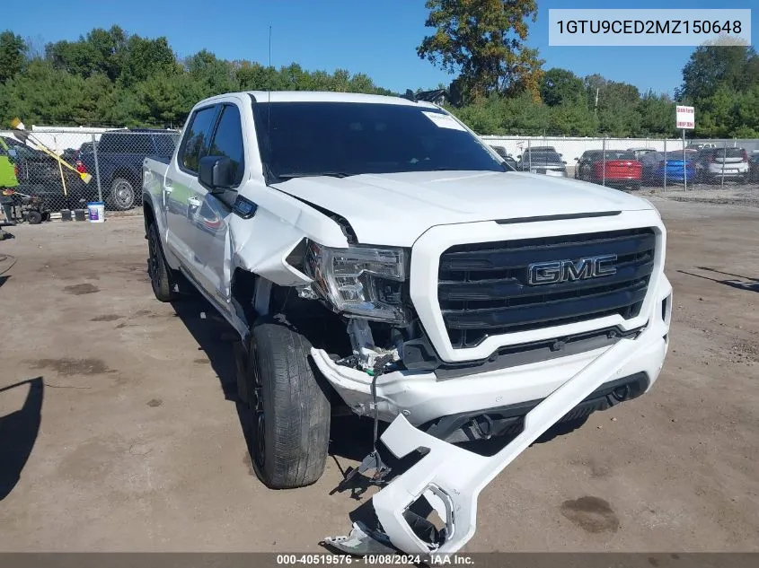 2021 GMC Sierra 1500 4Wd Short Box Elevation VIN: 1GTU9CED2MZ150648 Lot: 40519576