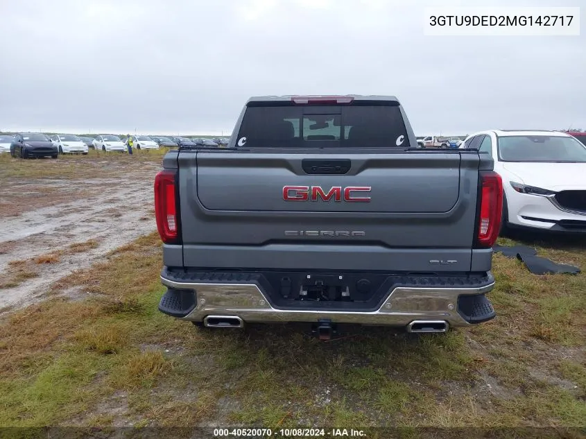 2021 GMC Sierra 1500 4Wd Short Box Slt VIN: 3GTU9DED2MG142717 Lot: 40520070