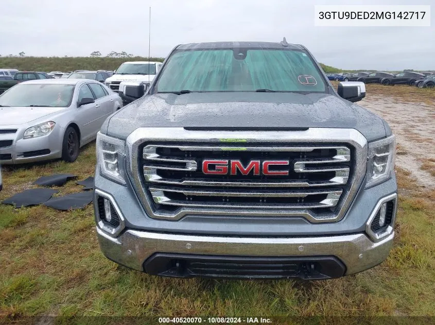 2021 GMC Sierra 1500 4Wd Short Box Slt VIN: 3GTU9DED2MG142717 Lot: 40520070