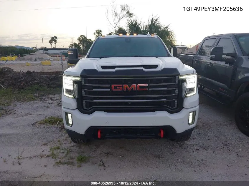 2021 GMC Sierra 2500Hd 4Wd Standard Bed At4 VIN: 1GT49PEY3MF205636 Lot: 40526995