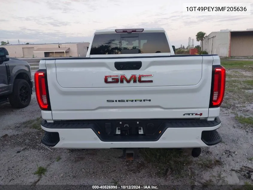 2021 GMC Sierra 2500Hd 4Wd Standard Bed At4 VIN: 1GT49PEY3MF205636 Lot: 40526995