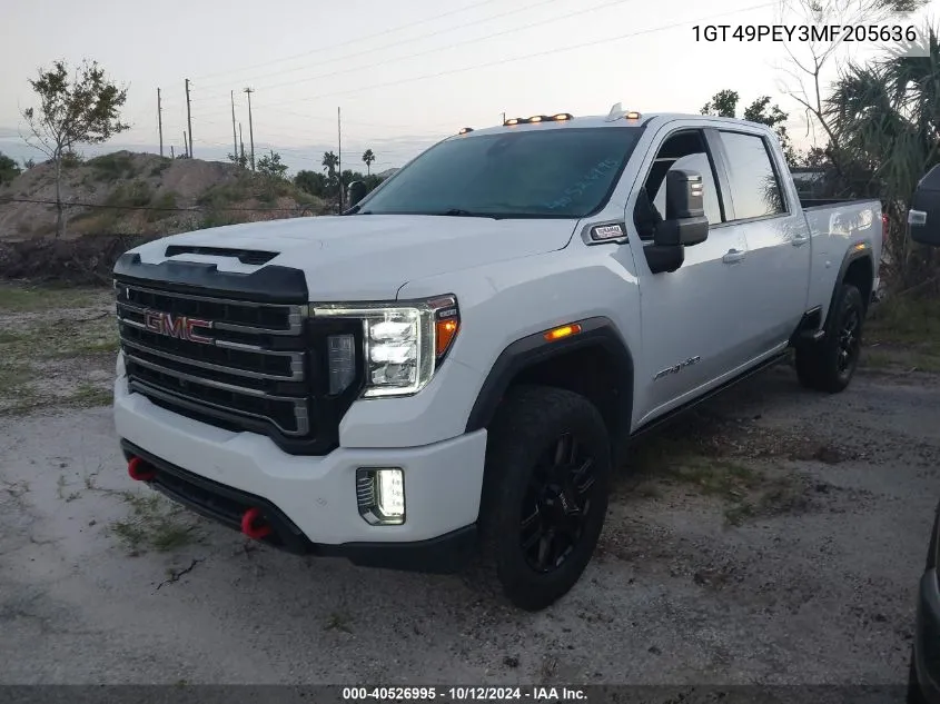 2021 GMC Sierra 2500Hd 4Wd Standard Bed At4 VIN: 1GT49PEY3MF205636 Lot: 40526995