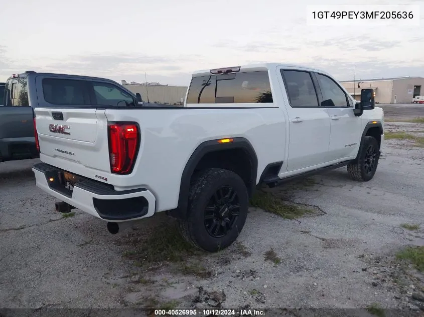 2021 GMC Sierra 2500Hd 4Wd Standard Bed At4 VIN: 1GT49PEY3MF205636 Lot: 40526995