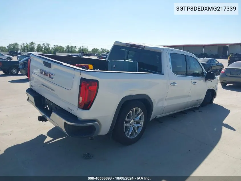 2021 GMC Sierra 1500 2Wd Short Box Slt VIN: 3GTP8DEDXMG217339 Lot: 40536698