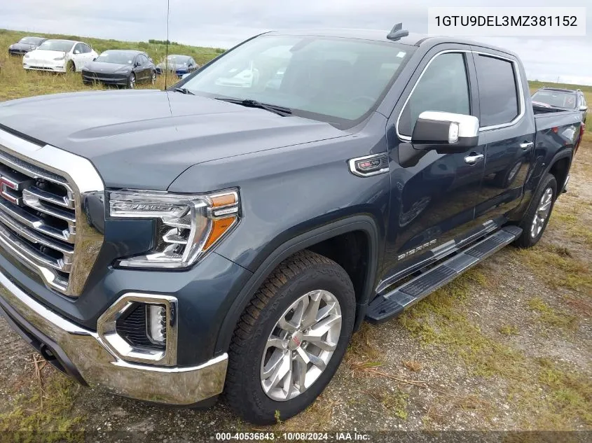 2021 GMC Sierra K1500 Slt VIN: 1GTU9DEL3MZ381152 Lot: 40536843